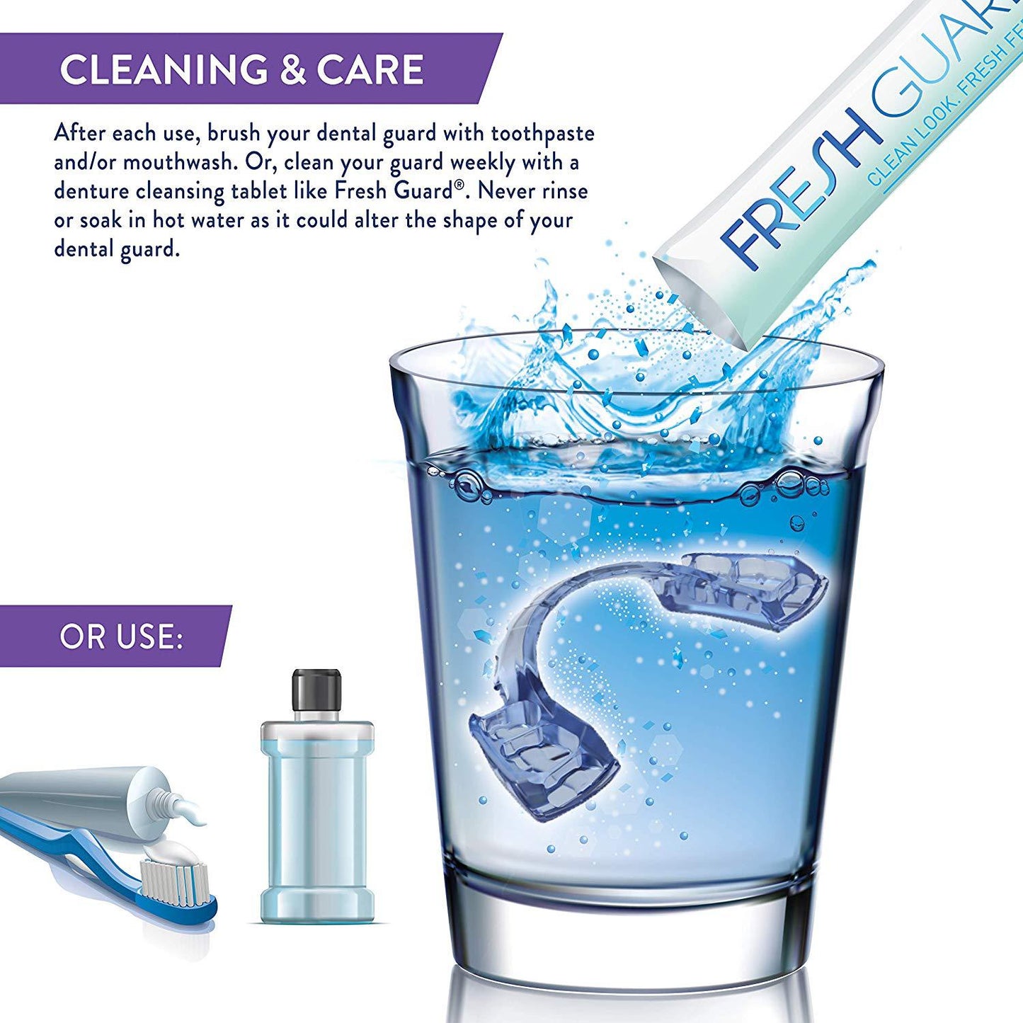 Dental Guard for Nighttime Teeth Grinding - Custom Moldable Mouth Guard with Tray