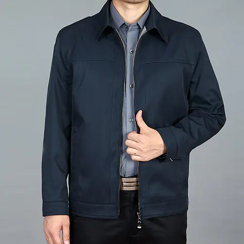 Men's Slim Fit Zipper Windbreaker Jacket with Collar